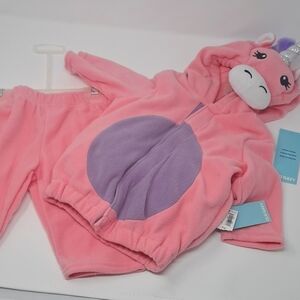 Old Navy Infants Fleece Hooded‎ 2pc Unicorn Costume NWT Size 0-6 Months